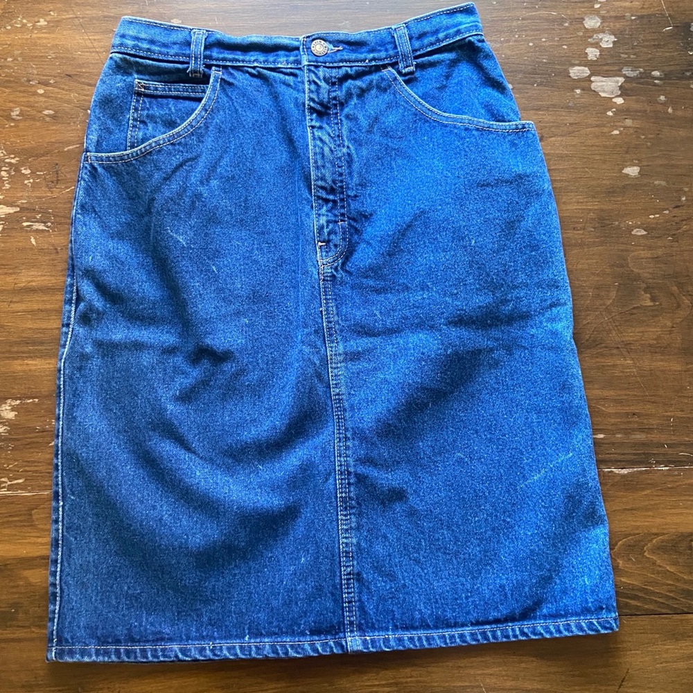 Women’s Vintage Calvin Klein Dark Wash Denim Skirt Sz 12